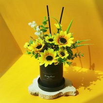 센터피스 디퓨저 개업 승진 축하 선물 돈들어오는 화분 해바라기 블루 장미 실내 방향제, 블루장미, 300ml, 화이트머스크