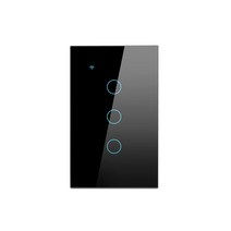 MFI 인증 Apple Homekit 스마트 스위치 EU 표준 LED 라이트 WiFi 터치 Siri Alexa Google 홈과 함께 작동, 06 3 Gang US_02 WHITE