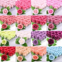 비누장미 고급 후레쉬3겹장미(50송이) 도매박스 할인가격 21color - 카네이션바구니만들기 용돈박스 꽃박스만들기 DIY 비누꽃재료, 16.멜롯