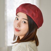 베레모 여자 소프트 레더 화가 모자 가을 겨울 여성 가죽 빵모자 크렉위든베레 (6컬러) 판매자/색상이름 확인!!