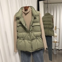 COSYEVNO 초경량 여성용 터틀넥 패딩 조끼