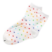 여성용 땡땡이 케쥬얼 패션양말 흰색1족 튼튼한 가벼운 Socks for Women HPO654EA
