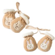 날씨요정 찐빵 돌아기장갑 유아 기모벙어리 곰돌이+토끼 2세트 구성