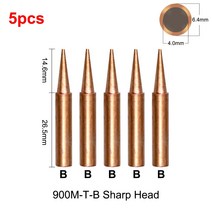 납땜 인두 팁 5PCS 900M T 시리즈 순수 구리 무연 용접 스팅 Hakko 936 FX-888D 852D 스테이션, 04 5PCS B