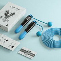 스마트줄넘기 디지털줄넘기 무선줄넘기 LCD 디지털 카운터 및 마사지 기능이 있는 무선 점프 로프 종아리, 01 파란