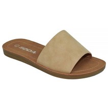 소다 Shoes Efron-S 여성용 플립플랍 베이직 플레인 슬리퍼 슬립온 샌들 슬라이드 캐주얼 핍토 비치 탠 색상, 5.5, Raffia Nude_5.5