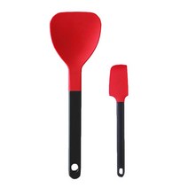 모아 실리콘 스파츌라 와이드+미니 2종 세트, 레드