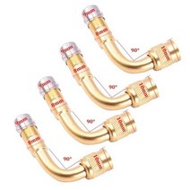 오토바이 90 도 각도 벤트 밸브 어댑터 타이어 튜브 구리 실버 연장 트럭 자동차 모토 바, 4pcs Golden-90