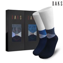 [AK PLAZA] 닥스 양말 신사 2족선물 세트 남자 발목 상단배색 아가일 다이아 단목 중목 22816