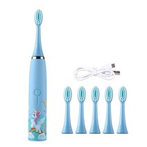 전동칫솔 구강세정기 어린이 칫솔 자동 초음파 전동 남아 및 여아용 분당 19800 진동, [01] Light blue