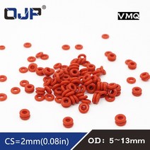 고무 오링 10 개몫 레드 실리콘 링 실리콘vmq o 링 두께 o-링 씰 가스켓 1세트, 11x7x2mm, 30개