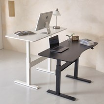 한성교구 모션데스크 (DIY) 전기가 필요없는 유압식 높이조절책상/1450/블랙 화이트, 블랙