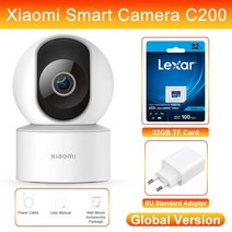 샤오미cctv 홈캠 베이비캠 무선 CCTV 스마트폰 Xiao mi-Mi 360 ° IP 파노라마 mi c 카메라 글로벌 버전 C, 05 C200 Lexar N EU