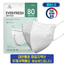 더숨 KF80 중형 숨쉬기 편한 새부리형 쿨링감소재 10매 50매 100매 에버프레쉬 보건용 마스크 1매입 개별포장, 화이트 10매