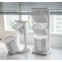 올인원 스윙 3단 바구니 햄퍼 분류 빨래함 빨래통 세탁바구니 수건통