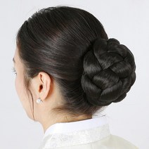 고운머리 셀프 올림머리 가발 쪽머리 한복머리 큰꽃방울 업스타일 똥머리 혼주머리 가채, 없음, 자연검정색