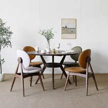 헤리티지월넛 VIP 하이엔드 B1형 원형식탁/테이블 세트 1200, 없음