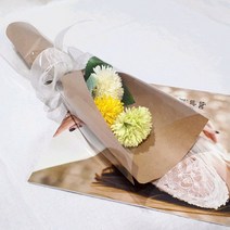 흰내 비누꽃 카네이션 꽃다발 부모님 선물 4컬러 택1, 옐로우