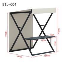 플리마켓 가판대, 테이블길이150블랙거치대+베이지커버