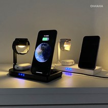 디큐브 3in1 갤럭시 아이폰 애플 워치 충전독 고속충전 거치대 15W 무선충전기 NQ1, 애플 딥 블랙