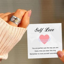 저스트인 Heart Spinner Ring Anxiety Rings For Women Self Love Girls Worry Wedding Band Women.