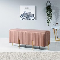 회사 병원 대기실 라운지용 2인용 벨벳 벤치 (3색) 식탁 평의자 의자 벤취 예쁜 현관, 민트