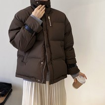 네모 여성용 하이넥벨트 패딩