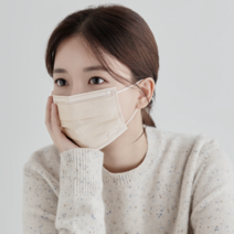 중형 고래마스크 / 연약한 피부에 부드러운 국내원단, [고래 덴탈] 샤크림베이지 1박스 (중형)