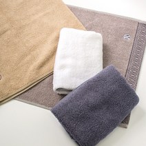 보카시 R 자수 타올 80x40cm 면 죽사 뱀부얀 170g 국산 수건 답례품, 청회색