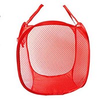 DurReus Portable Pop-Up Mesh Laundry Hamper with Pocket Baby Clothes Basket Sorter Small Camper Hamp, 1