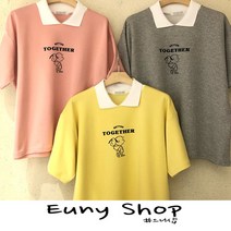 [으니샵] 어부바카라반팔티 캐릭터티셔츠 카라티셔츠 카라반팔티 여성카라반팔티 여자카라반팔티 여성반팔티 여자반팔티 데일리반팔티 캐주얼반팔티 중고등학생 학생카라티셔츠 학생반팔카라티