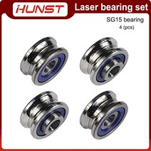 무료 고정 나사가있는 hunst u 깊은 홈 볼 베어링 sg15 이중 행 소형 풀리 전송 편심 휠, sg15 베어링(4개)