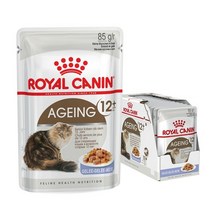 로얄캐닌 캣 에이징 12  젤리 파우치 85gx12(1box) 고양이 습식 사료, 12개, 85g
