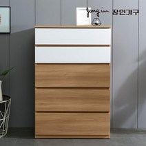 [장인가구] 첼로 800 5단 서랍장, 색상:오크화이트, 상세 설명 참조