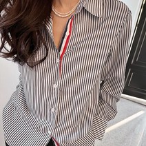 [데일리셔츠]아치드 스트라이프셔츠