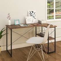 월로덴VORDERN L형 컴퓨터 책상 선반형 테이블, 엔틱