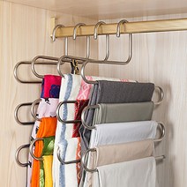 스테인레스 5단 바지걸이 옷장정리 옷정리 인테리어 10개, 블랙