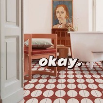 현관리폼 타일 장판 방수매트 pvc 포인트 절단, 3 레드 80x120cm