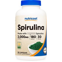 뉴트리코스트 오가닉 스피루리나 3000mg 180캡슐, 1개