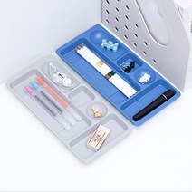 펜트레이 책상정리 펜접시 필기구정리함 연필통, 색상/사이즈, 중-블루