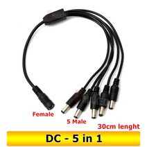 DC 전원 1 Female to 2 3 4 5 8 Male Way 분배기 어댑터 커넥터 플러그 케이블 5.5mm 2.1mm 12V CCTV 카메, 04 1 to 5