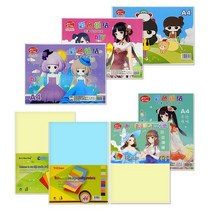 A4색상지, 3.A4색상지3 [50] 48장(8색혼합) 겉면 디자인(3종)랜덤