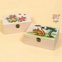 초등학생 만들기 키트 유아 어르신프로그램 민화 나무보석함, A.보석함(중)-모란도
