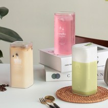일러스트 사각 내열 유리컵 3종, B 5-10베르사유400ml