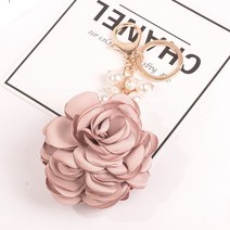 샤 플라워 진주 키링 열쇠고리 자동차 키홀더 가방 꽃, 그레이