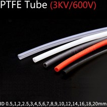 수도배관 보온재 1m ptfe 튜브 3d 프린터 부품 파이프 id 0.5 1 2 2.5 3 4 5 6 7 8 10 12 14 16 18 20 mm f46 절연 호스 압출기 j, 검은색, 18x20 0.5m x2개