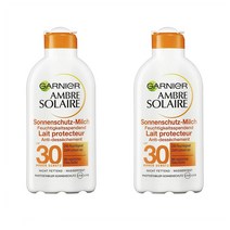 가르니에 선크림 썬 프로텍션 밀크 Spf 30 Ambre 솔라 Garnier Sun Protection 200Ml 2개