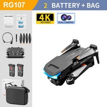 드론 고급드론 브랜드드론 RC 드론 2022 년 신형 RG107 4k 전문 장애물 회피 UAV 4K HD 듀얼 카메라, 08 Black 4K 2B