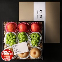 과일연가 수도권 퀵배송SSG 정담 Premium 샤인 혼합 선물세트 (사과3개 배3개 샤인3송이)