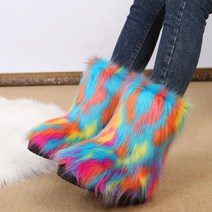 2023 Winter Women Snow Boots Female Warm Fur Plush Faux Fox Ski Ladies Outdoor Slip On Cozy, 06 YELLOW_06 41